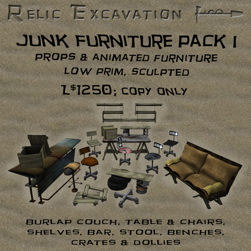 Second Life Marketplace Junk Furniture Pack 1